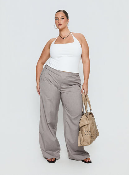 Just Have Fun Wide Leg Pant Grey Curve