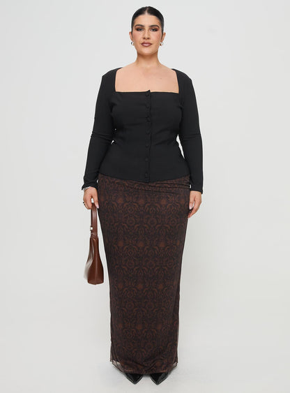 Gaskin Long Sleeve Top Black Curve