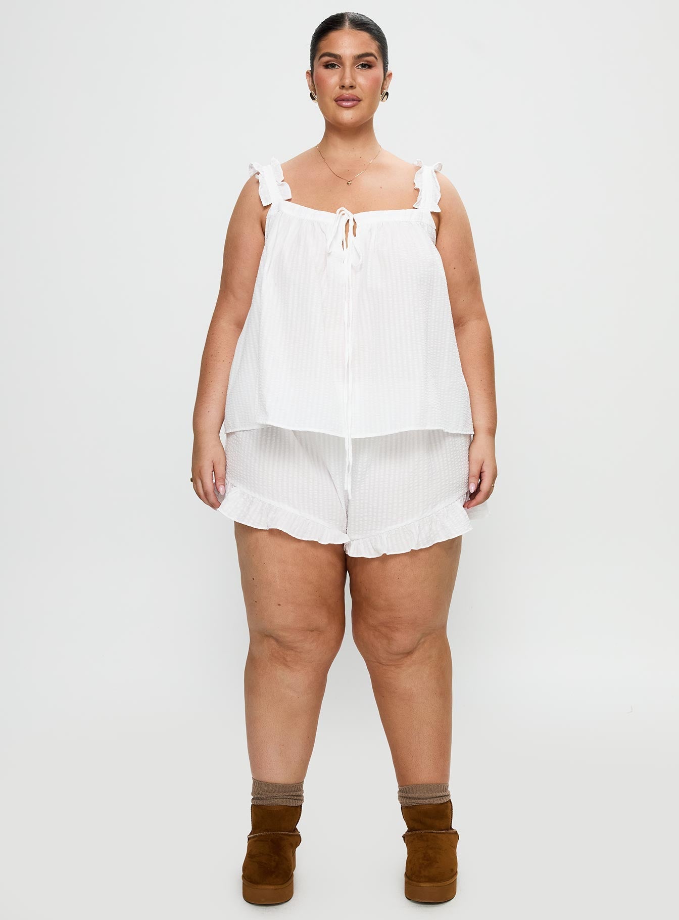 Santabelle Frill Top White Curve