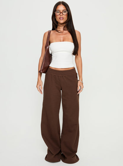 Summits Flared Track Pants Chocolate
