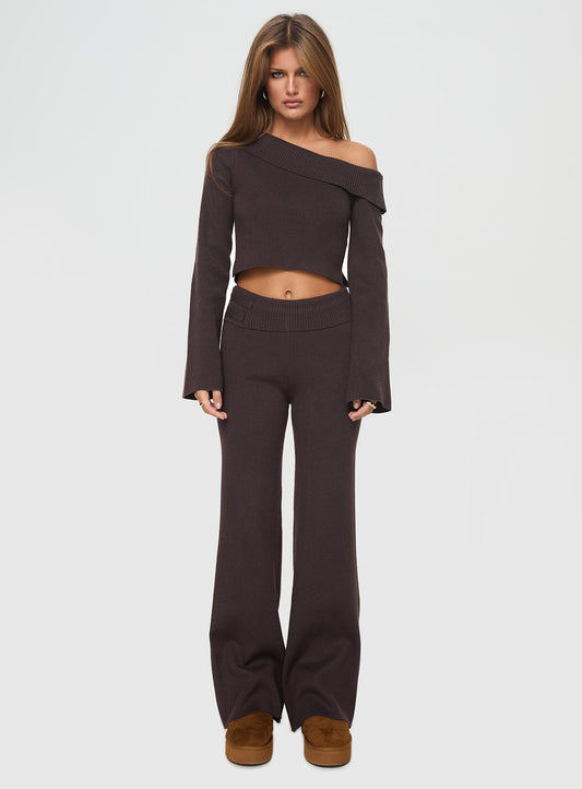 Try Me Knit Pants Chocolate