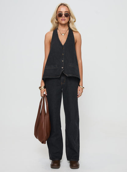 Hills Halter Washed Black