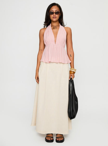 Saddler Halter Top Pink
