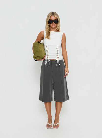 Lindee Tie Up Sleeveless Top White