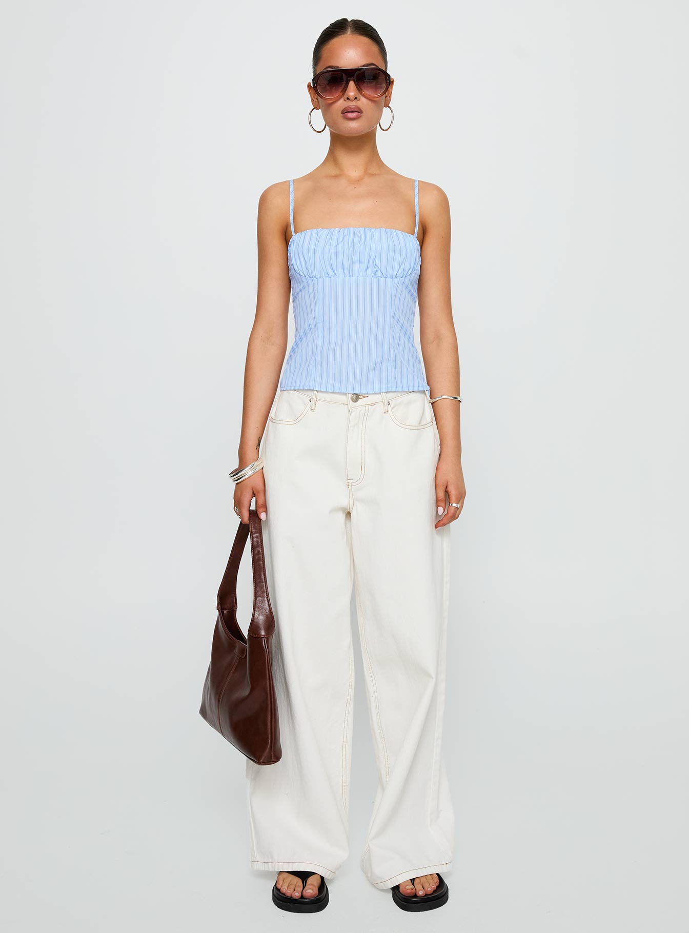 Isolabella Top Blue Stripe