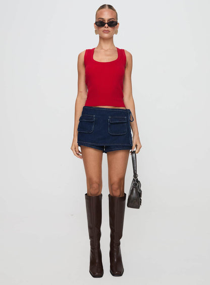 Issues Knit Top Red