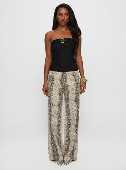 Serpentina Low Rise Straight Leg Jeans Snake