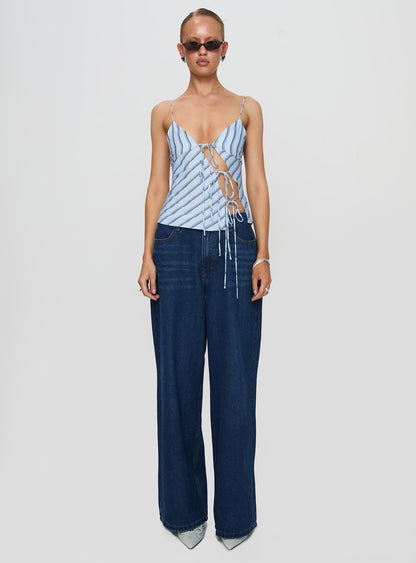 Mariah Top Blue Stripe