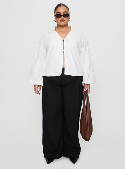 Rinon Long Sleeve Top White Curve