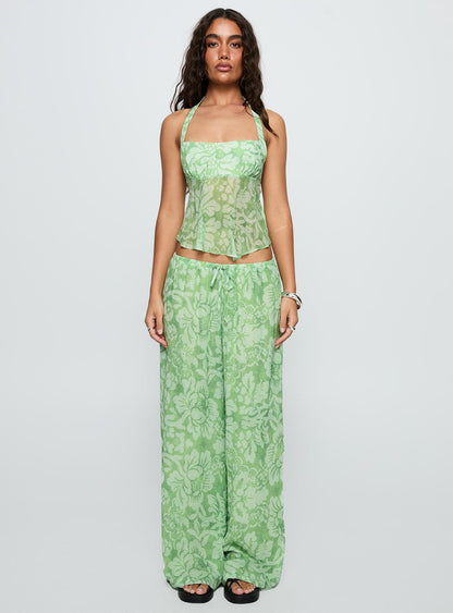 Finesse Pants Green Floral
