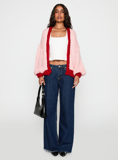 Lester Knit Cardigan Pink / Red