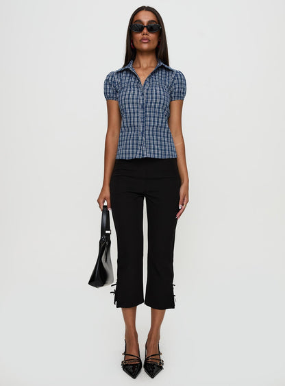 Separate Scenes Button Up Top Blue Check