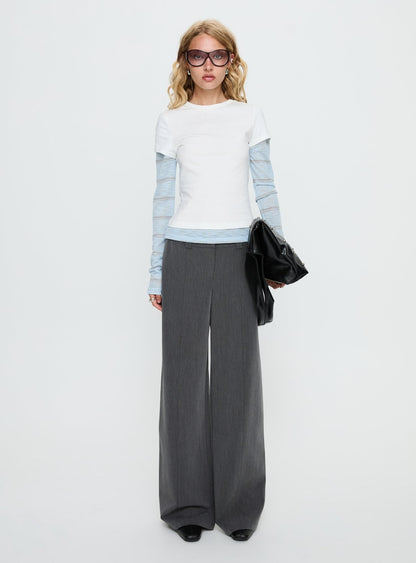 Sarito Low Rise Straight Leg Pants Grey