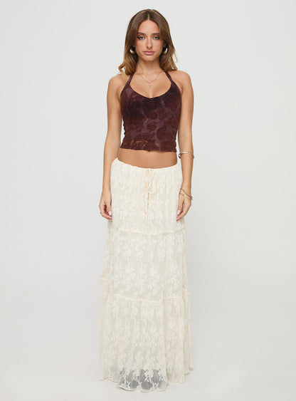 Oh Plisse Maxi Skirt Cream