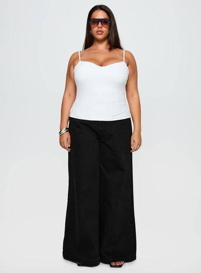 Goldie High Rise Wide Leg Jeans True Black Curve