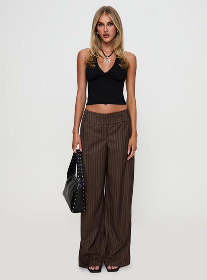 Cedars Low Rise Pant Brown Stripe