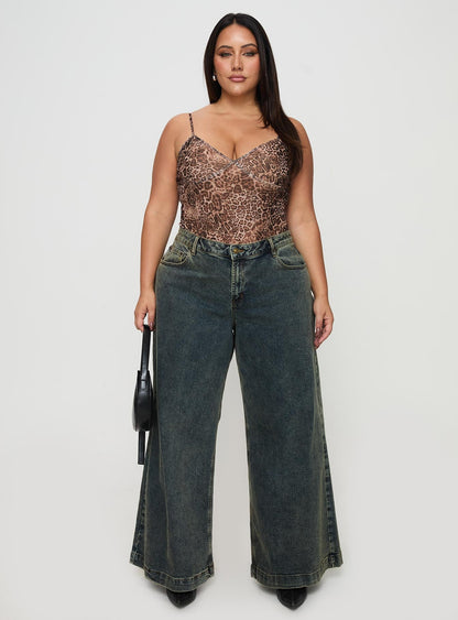Ziggie Low Rise Baggy Jeans Antique Wash Curve