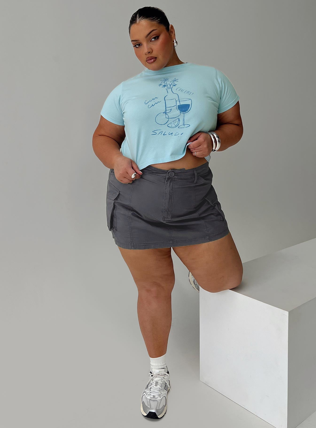 Lieutenant Cargo Mini Skirt Slate