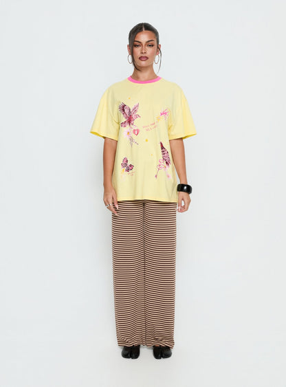 Wild Light Oversized Graphic Tee Yellow / Pink