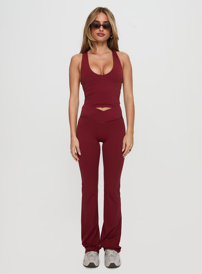Sunday Session Active Flare Leg Pant Red