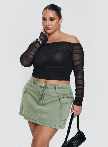 Hartford Off The Shoulder Top Black Curve