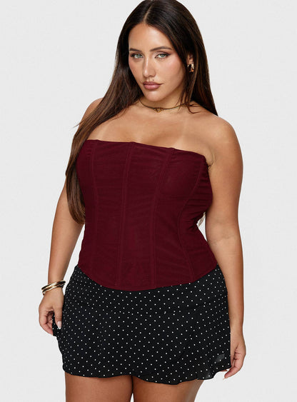 Sonsie Mini Skirt Black / White Polka Curve