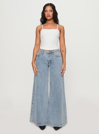 Toby Low Rise Baggy Jeans Light Wash
