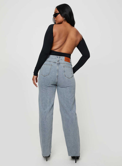 Kalinda High Rise Straight Leg Jeans Blue