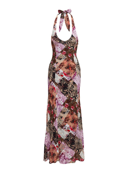 Flora Halter Maxi Dress Multi