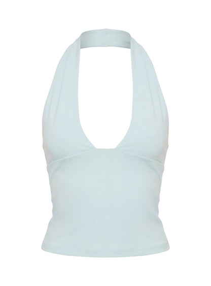 Daily Define Halter Tank Top Blue