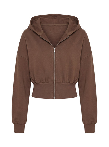Daytime Cropped Blouson Hoodie Cocoa