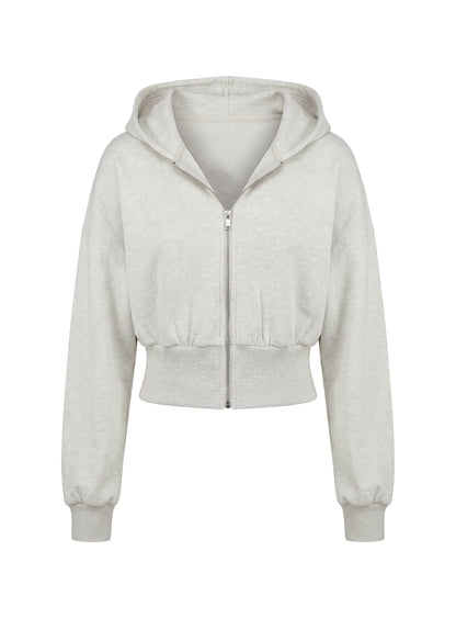 Daytime Cropped Blouson Hoodie Snow Marle