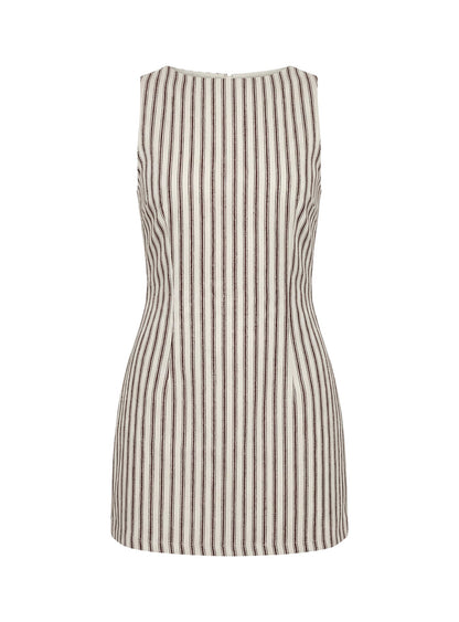 Yumiko Romper Brown Stripe Tall