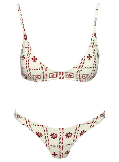 Juliette Bikini Top White / Red