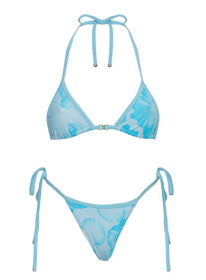Jania Triangle Bikini Top Blue Floral