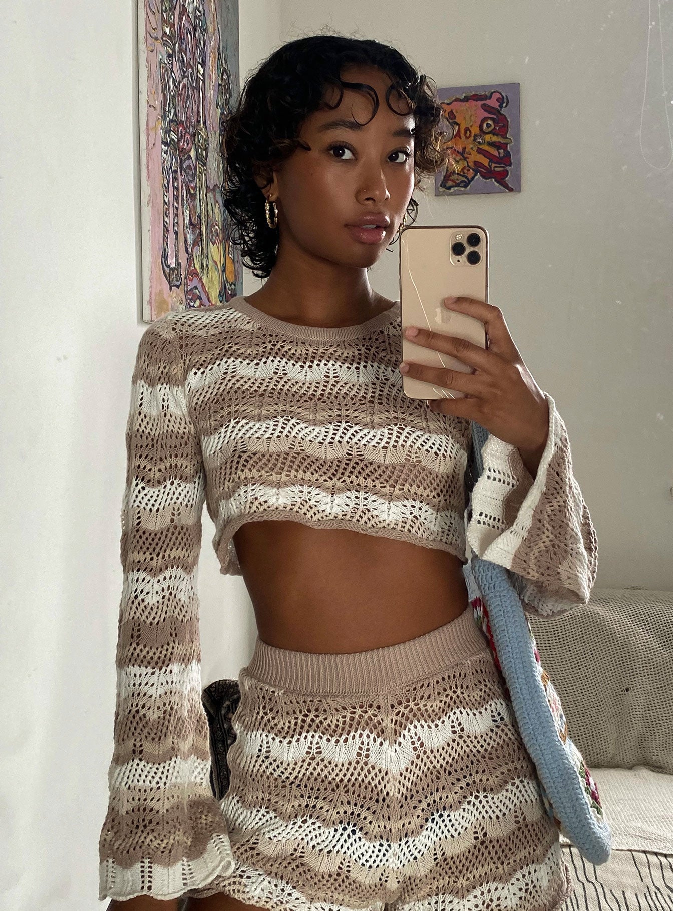 Leah Knit Set Beige Multi