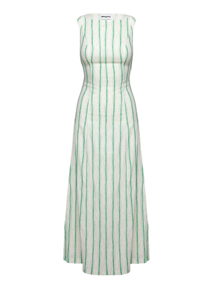 Lewisa Maxi Dress Green Stripe Petite