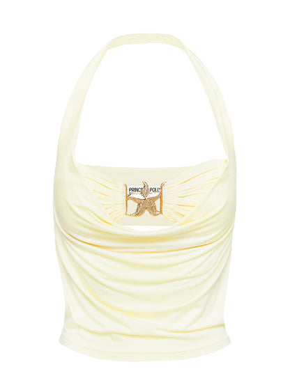 Money Talks Star Detail Top Yellow