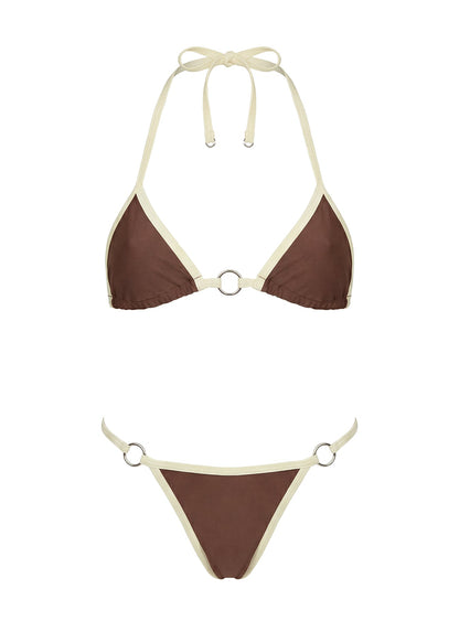 Soft Tempo Cheeky Bikini Bottoms Brown / Yellow