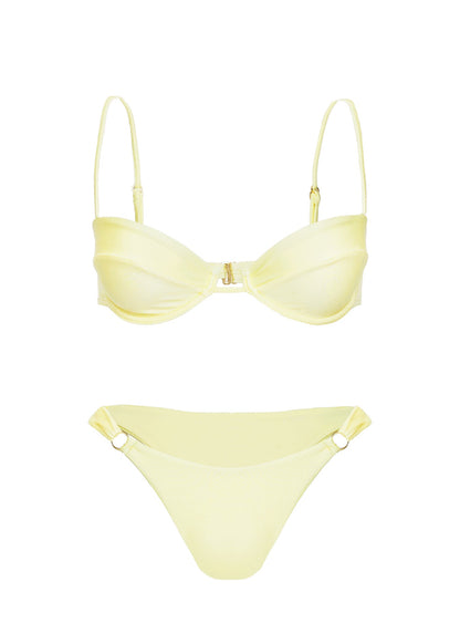 Presson Shine Underwire Bikini Top Yellow
