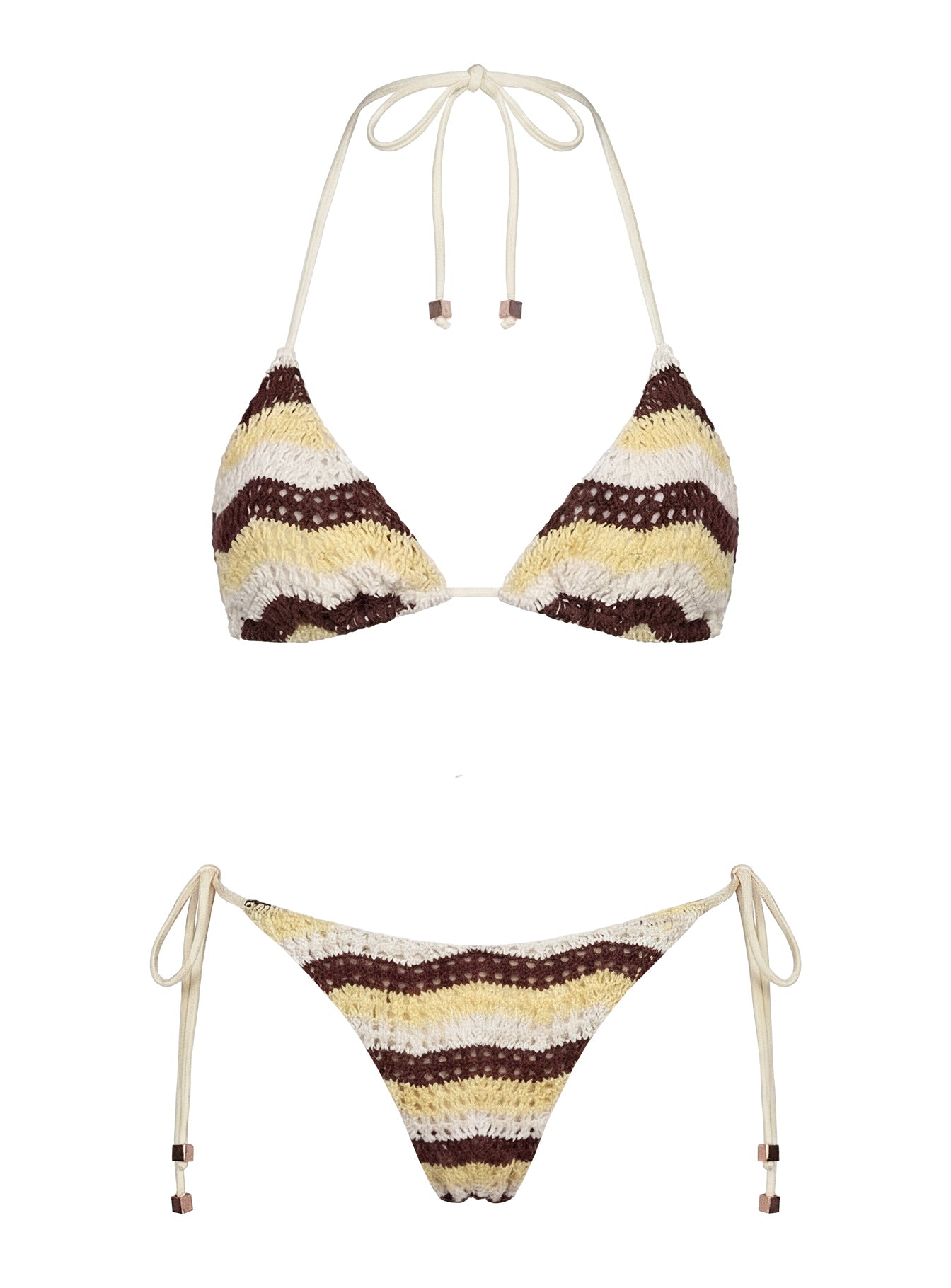 Passiona Sequin Tie Side Bikini Bottom Butter / Chocolate