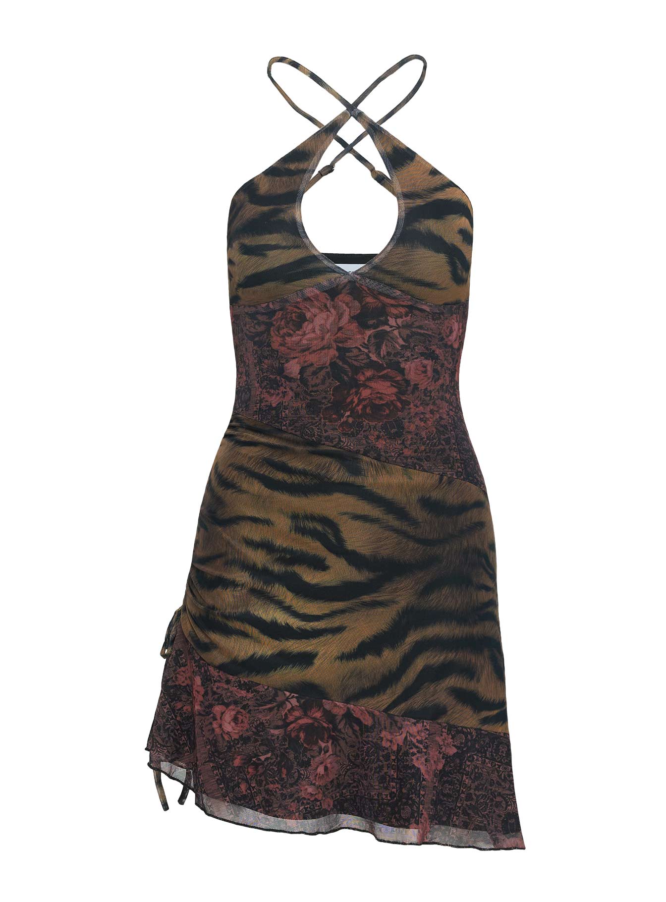 Syrefena Halter Mini Dress Multi Tall